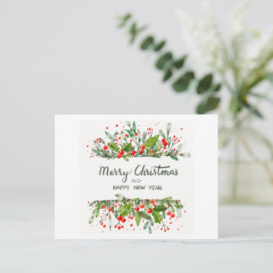 Merry Christmas & Happy New Year Postcard