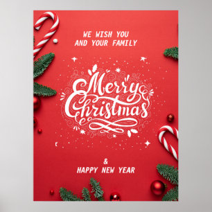 Merry christmas & happy new year poster