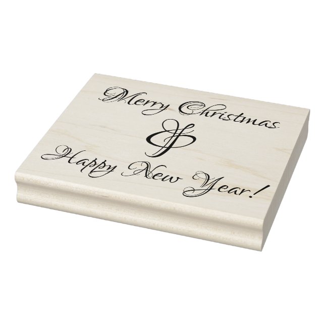 Merry Christmas & Happy New Year Rubber Stamp (Stamp)