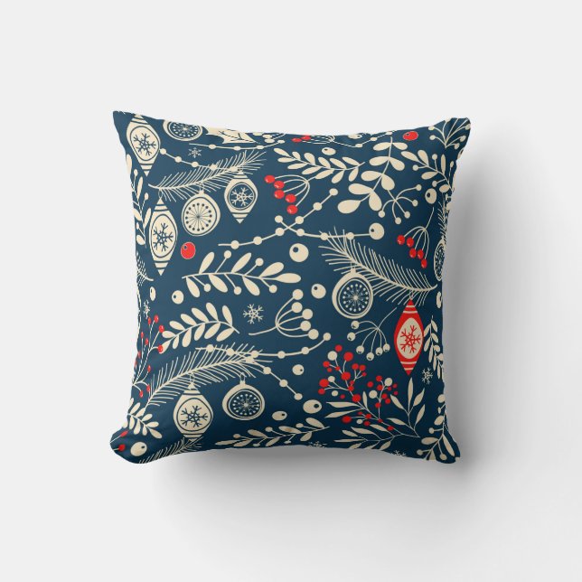 Merry Christmas, Happy New Year seamless pattern w Cushion (Front)