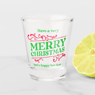Merry Christmas & Happy New Year Shot Glass