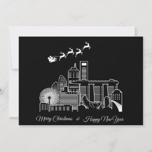 Merry Christmas Happy New Year Singapore City Invitation