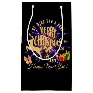 Merry Christmas Happy New Year Small Gift Bag