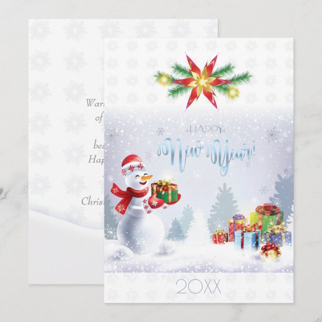 Merry Christmas & Happy New Year! Snowman 20XX (Front/Back)