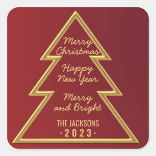 Merry Christmas & Happy new year Square Sticker