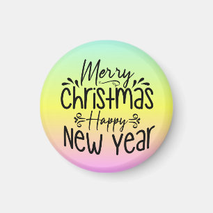 Merry Christmas Happy New Year T-Shirt Magnet