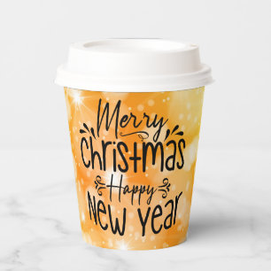 Merry Christmas Happy New Year  T-Shirt Paper Cups