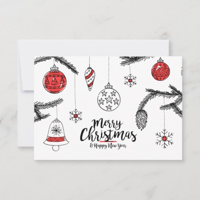 Merry Christmas & Happy New Year Thank You Card (Front)