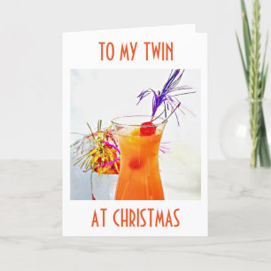 MERRY CHRISTMAS/HAPPY NEW YEAR TWIN COCKTAIL HOLIDAY CARD