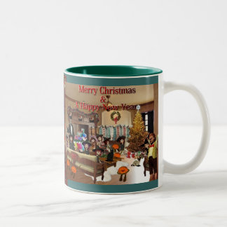 Merry Christmas & Happy New Year! Two-Tone Coffee Mug