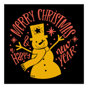 MERRY CHRISTMAS & HAPPY NEWYEAR christmas Poster