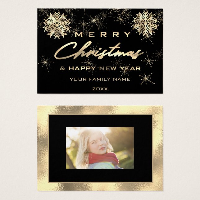 Merry Christmas Happy NewYear Insert Card  Photo (Front & Back)