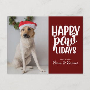 MERRY CHRISTMAS   Happy Paw-lidays Holiday Postcard