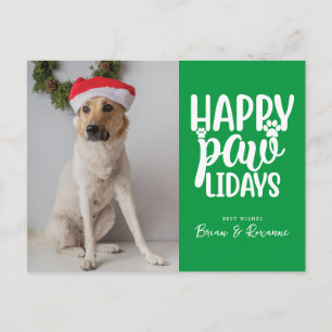 MERRY CHRISTMAS   Happy Paw-lidays Holiday Postcard