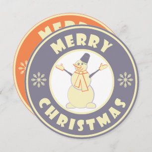 Merry Christmas happy snowman famous coffe style Announcement