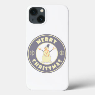 Merry Christmas happy snowman famous coffe style iPhone 13 Case