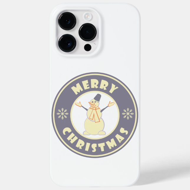 Merry Christmas happy snowman famous coffe style Case-Mate iPhone Case (Back)