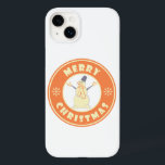 Merry Christmas happy snowman famous coffe style Case-Mate iPhone 14 Plus Case<br><div class="desc">Famous coffe style logo with Merry Christmas typography</div>