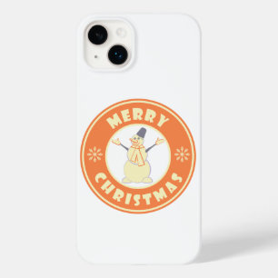Merry Christmas happy snowman famous coffe style Case-Mate iPhone 14 Plus Case