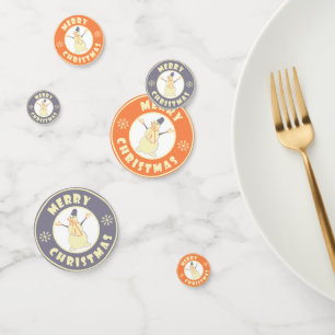 Merry Christmas happy snowman famous coffe style Confetti