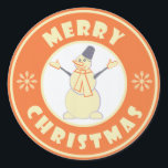 Merry Christmas happy snowman famous coffe style Garden Sign<br><div class="desc">Famous coffe style logo with Merry Christmas typography</div>