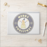 Merry Christmas happy snowman famous coffe style HP Laptop Skin<br><div class="desc">Famous coffe style logo with Merry Christmas typography</div>