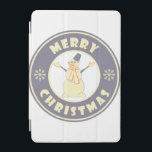 Merry Christmas happy snowman famous coffe style iPad Mini Cover<br><div class="desc">Famous coffe style logo with Merry Christmas typography</div>