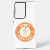 Merry Christmas happy snowman famous coffe style