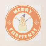 Merry Christmas happy snowman famous coffe style Scarf<br><div class="desc">Famous coffe style logo with Merry Christmas typography</div>