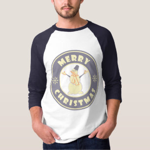 Merry Christmas happy snowman famous coffe style T-Shirt
