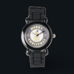 Merry Christmas happy snowman famous coffe style Watch<br><div class="desc">Famous coffe style logo with Merry Christmas typography</div>
