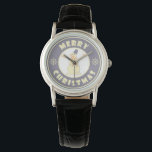 Merry Christmas happy snowman famous coffe style Watch<br><div class="desc">Famous coffe style logo with Merry Christmas typography</div>