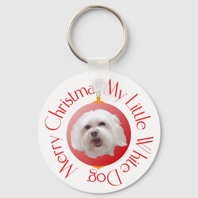 Merry Christmas Havanese Key Ring (Front)