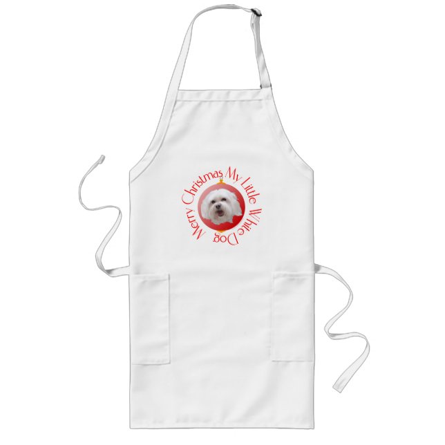 Merry Christmas Havanese Long Apron (Front)