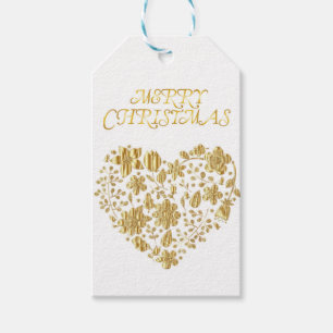 Merry Christmas Heart Gift Tags