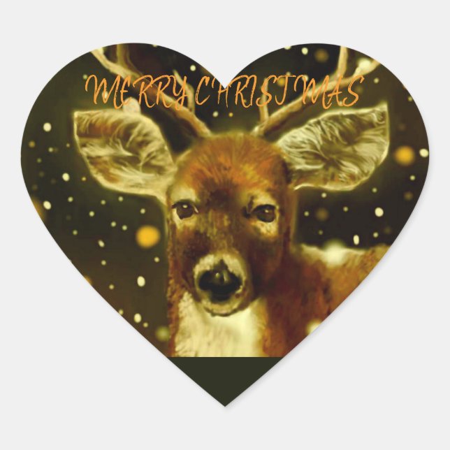 Merry Christmas Heart Sticker (Front)
