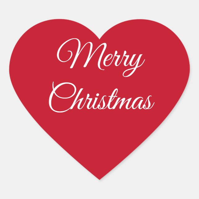 Merry Christmas Heart Sticker (Front)