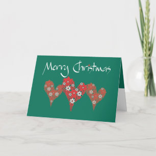 Merry Christmas Hearts Holiday Card