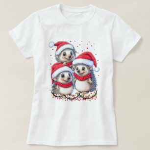 Merry Christmas Hedgehog Adorable Holiday Gifts T-Shirt