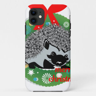 merry christmas hedgehog iPhone 11 case