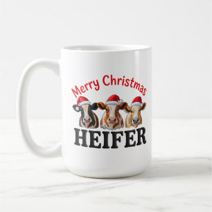 Merry Christmas Heifer Funny Cow Xmas Holiday Coffee Mug