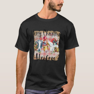 Merry Christmas Heifers Cow Cows Farm Santa Buffal T-Shirt