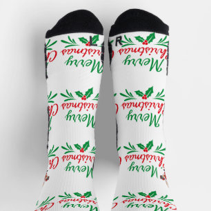 Merry Christmas High-Performance Athletic Crew Socks