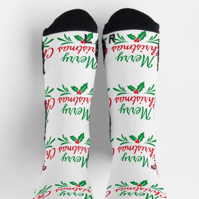 Merry Christmas High-Performance Athletic Crew Socks (Top)