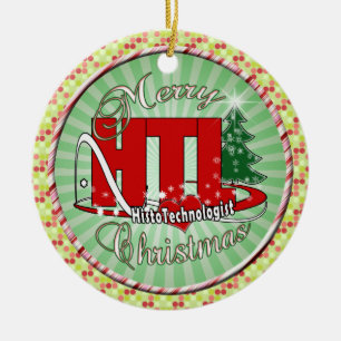 MERRY CHRISTMAS HISTOTECHNOLOGIST CERAMIC TREE DECORATION