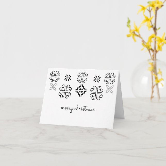 MERRY CHRISTMAS | Hmong inspired card (Yellow Flower)