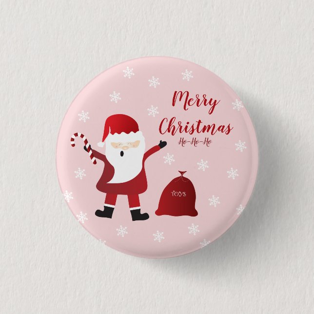 Merry Christmas Ho Ho Ho Santa Claus 3 Cm Round Badge (Front)