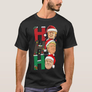 Merry Christmas Ho Ho Ho Trump Santa Light Christm T-Shirt