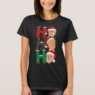 Merry Christmas Ho Ho Ho Trump Santa Light Christm T-Shirt