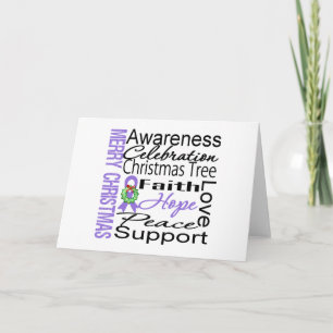 Merry Christmas Hodgkins Lymphoma Ribbon Collage Holiday Card